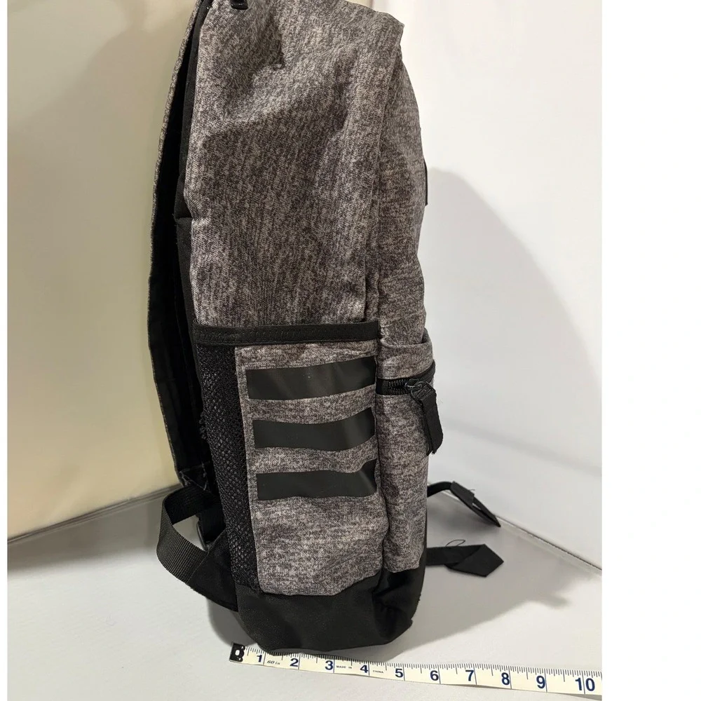Adidas Grey Heathered 3-Stripe Backpack‎ Mens School Gym Bag